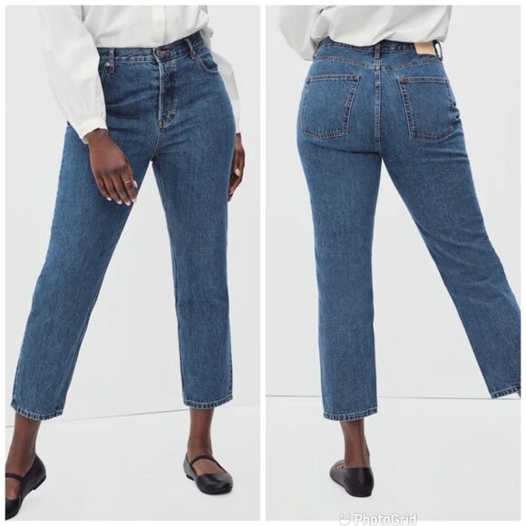 New EVERLANE The Curvy 90s Cheeky Straight Jean Button Fly Organic Cotton Sz 25 - Picture 1 of 12